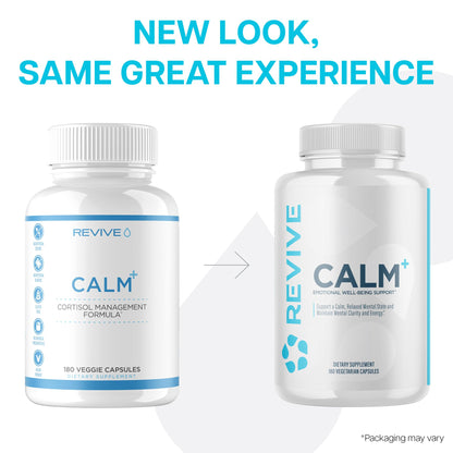 Revive MD Calm, Emotional Well-Being Support Supplement - Stress Management for Men & Women - Mood Enhancement Supplement Promotes Relaxation with L-Theanine, GABA & 5-HTP (180 Capsules, 30 Servings) - dailyvitalstore