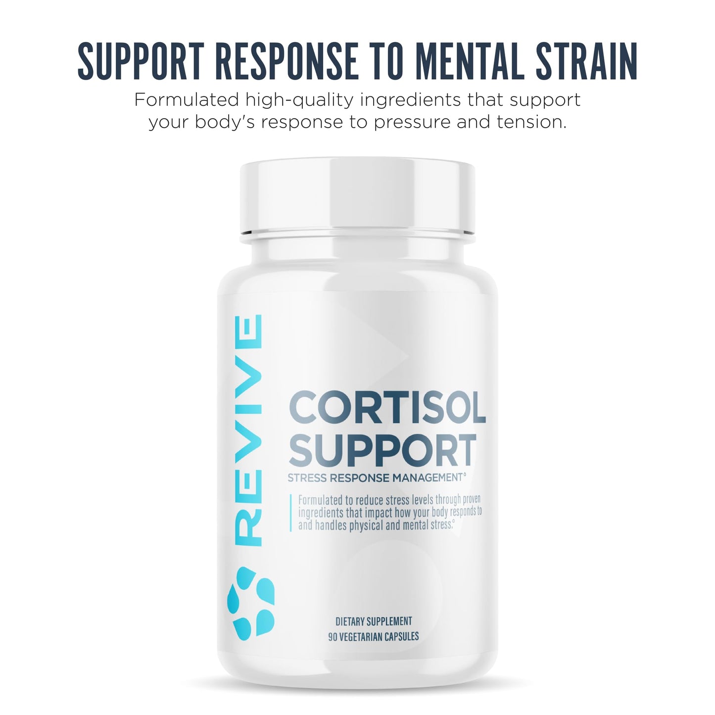 Revive MD Cortisol Manager, 90 Vegetarian Capsules - Cortisol Supplement w/Magnesium & L-Theanine Support Health, Focus, Energy, Fatigue, & Adrenal Gland Function - Vegan & Gluten-Free (30 Servings) - dailyvitalstore