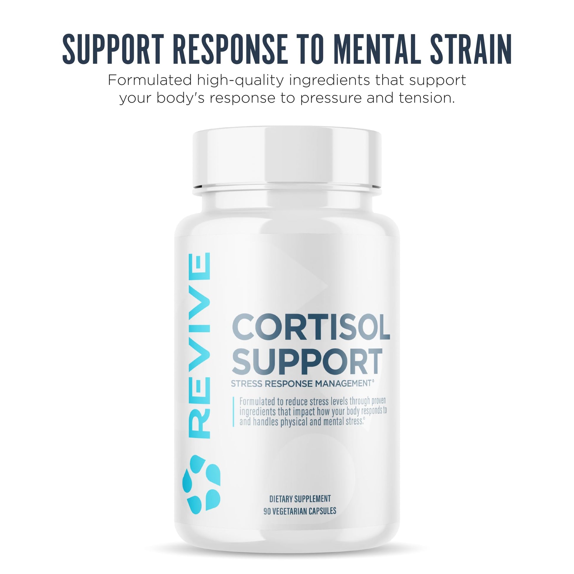 Revive MD Cortisol Manager, 90 Vegetarian Capsules - Cortisol Supplement w/Magnesium & L-Theanine Support Health, Focus, Energy, Fatigue, & Adrenal Gland Function - Vegan & Gluten-Free (30 Servings) - dailyvitalstore
