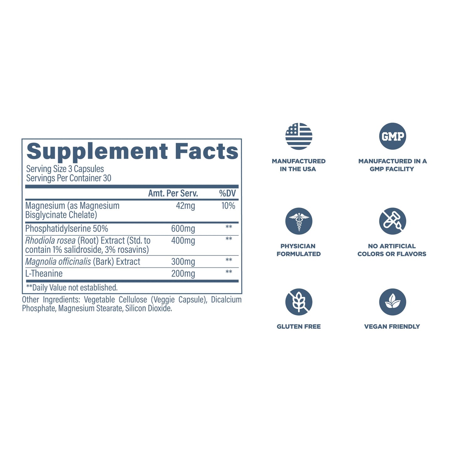Revive MD Cortisol Manager, 90 Vegetarian Capsules - Cortisol Supplement w/Magnesium & L-Theanine Support Health, Focus, Energy, Fatigue, & Adrenal Gland Function - Vegan & Gluten-Free (30 Servings) - dailyvitalstore
