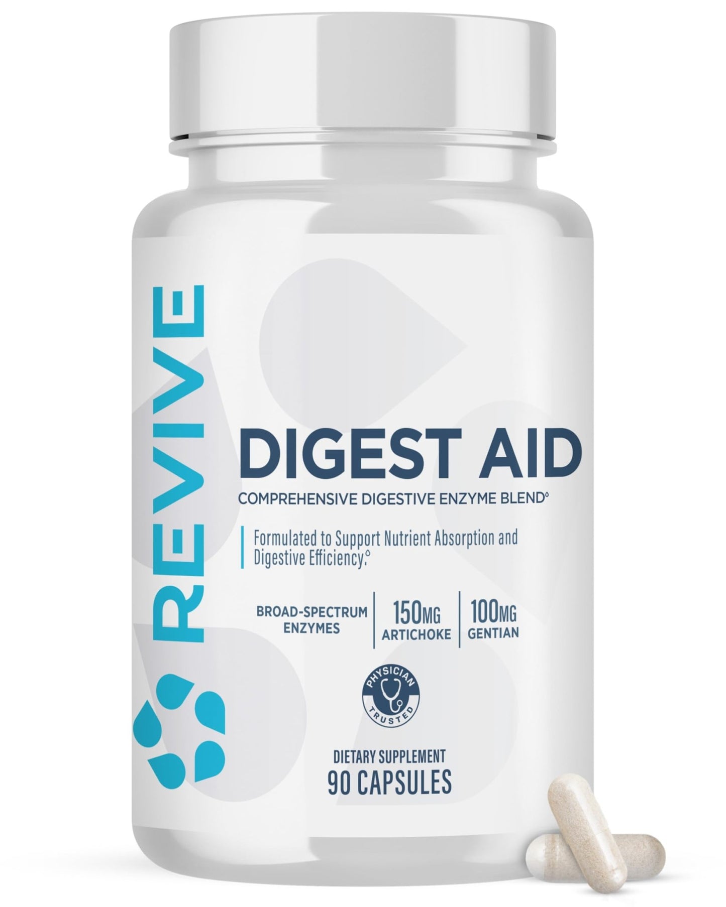 Revive MD Digest Aid, Digestive Support Supplement for Men & Women - Comprehensive Digestive Enzyme Blend with Probiotics & Prebiotics for Gut Health & Healthy Digestion - dailyvitalstore