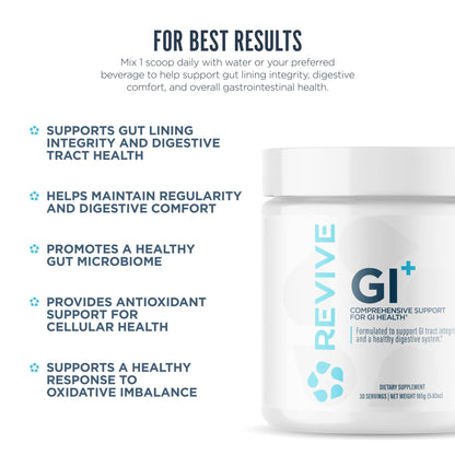 Revive MD Digestive Health Supplement, GI Plus (30 Servings) - Supports Gut Health for Women & Men - Promotes Regularity & Bowel Function - dailyvitalstore