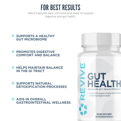 Revive MD Gut Health Supplements for Men & Women - Daily Gut Repair & Digestive Health Support Formula with Thyme, Oregano & Milk Thistle - Vegan-Friendly, Gluten-Free (60 Capsules, 30 Servings) - dailyvitalstore