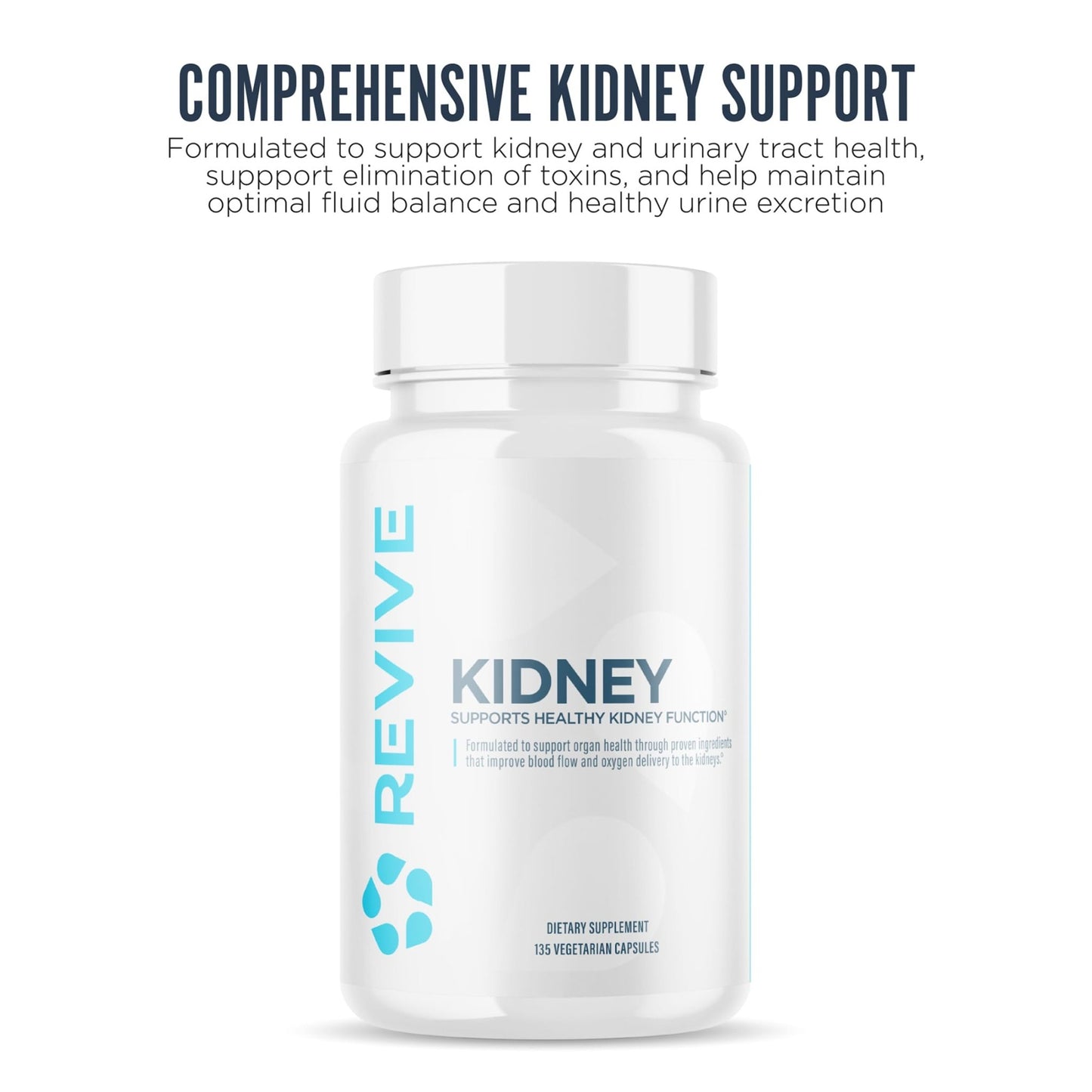 Revive MD Kidney Support Supplement for Men & Women – Kidney Cleanse & Detox Capsules for Overall Health & Function – Vegan-Friendly, Gluten-Free & Soy-Free (135 Vegetarian Capsules, 45 Servings) - dailyvitalstore