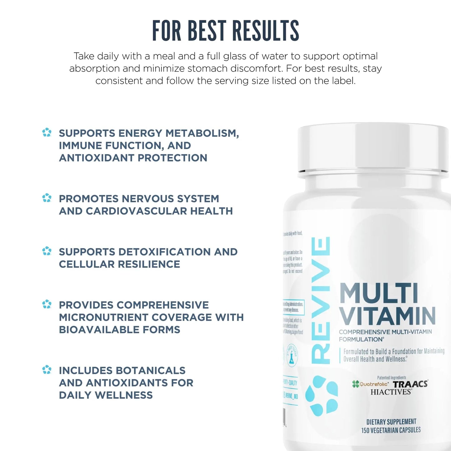 Revive MD Multi-Vitamin Supplement for Men & Women – Daily Multivitamin Supports Energy, Immunity & Overall Health with Essential Vitamins - dailyvitalstore