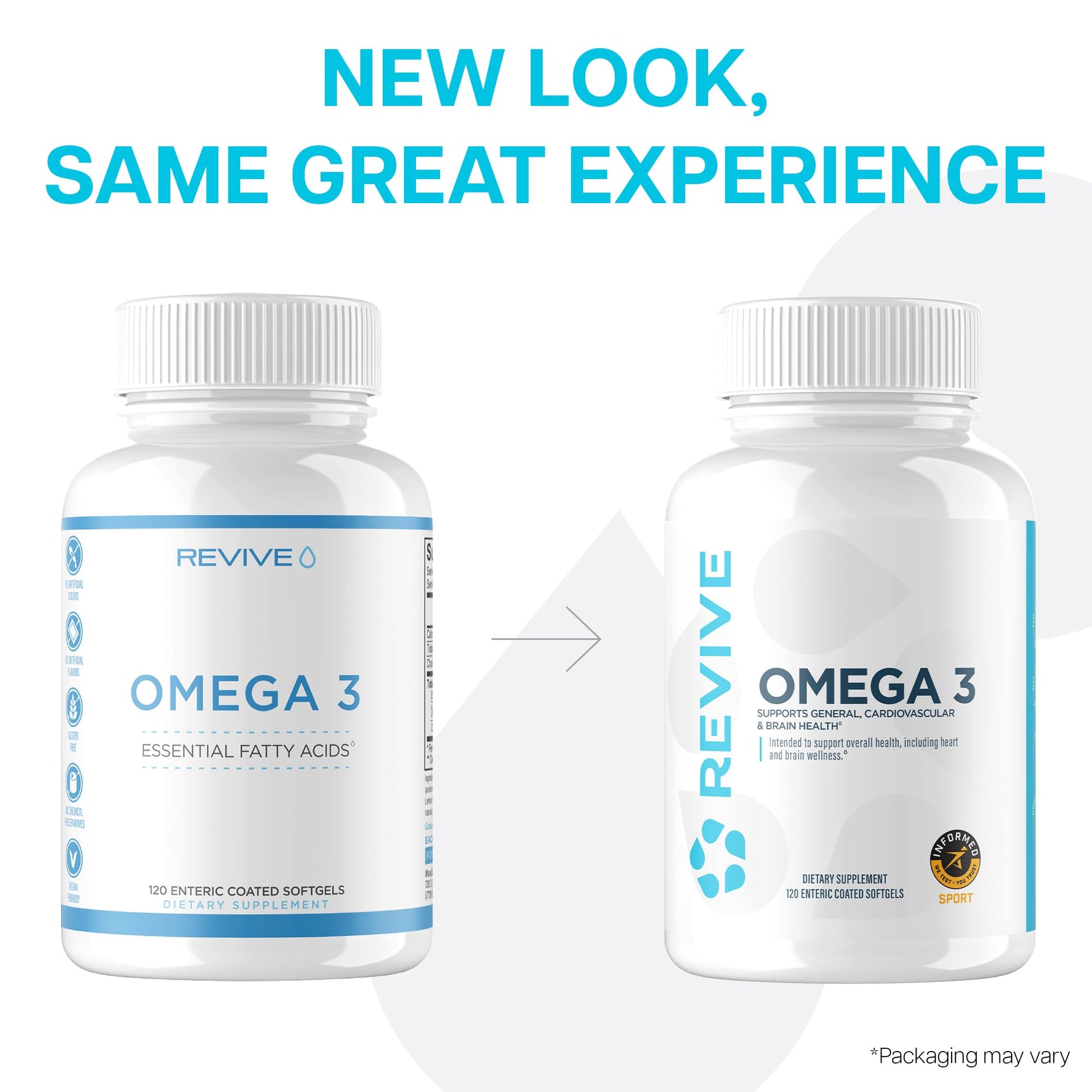 Revive MD Omega 3 Fish Oil Supplements for Men & Women – Softgels with EPA & DHA Fatty Acids for Healthy Skin & Joints, Heart & Brain Support – Vegan-Friendly, Gluten-Free (120 Softgels) - dailyvitalstore