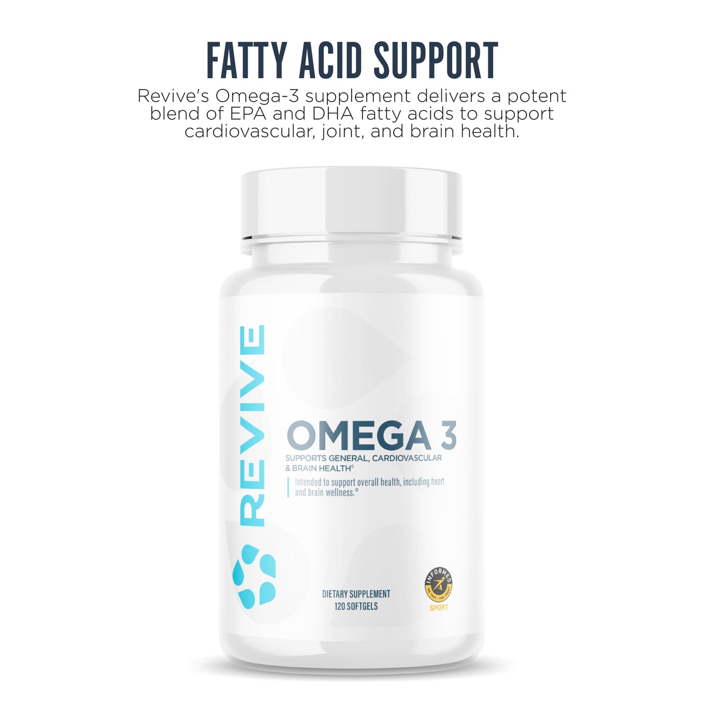 Revive MD Omega 3 Fish Oil Supplements for Men & Women – Softgels with EPA & DHA Fatty Acids for Healthy Skin & Joints, Heart & Brain Support – Vegan-Friendly, Gluten-Free (120 Softgels) - dailyvitalstore