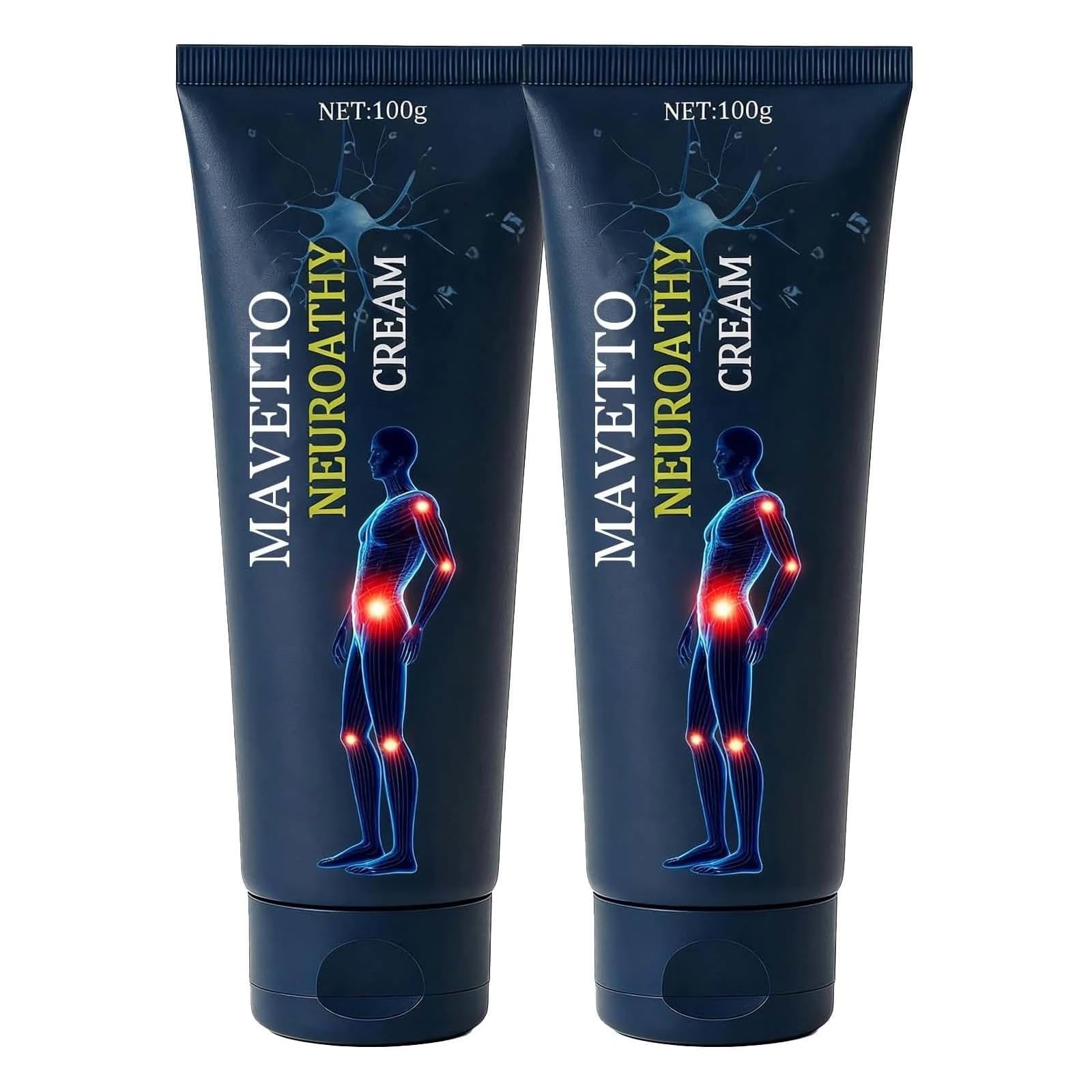 ReviveNerve Capsacare Neuropathy Relief Cream, Fast-Absorbing Soothing Cream with Capsaicin, Arnica, Menthol, MSM & Glucosamine for Feet, Hands, Legs, Muscles, Joints and Back (2pcs) - dailyvitalstore