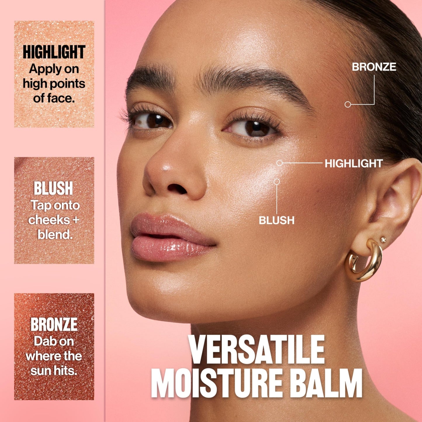 Revlon Glimmer Super Balm, Multi-Use Glow Face Makeup, Cream Bronzer, Highlighter, & Blush, 005 Sun-Kissed, 0.06 oz - dailyvitalstore