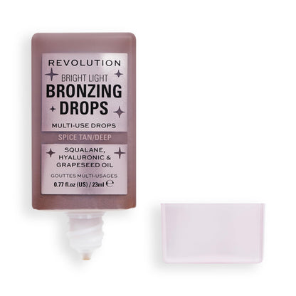 Revolution Beauty London, Bright Light Bronzing Drops, Bronze & Glow for Face & Body, Infused with Hyaluronic Acid, Vegan & Cruelty-Free, Bronze Summer, 0.77 fl oz - dailyvitalstore