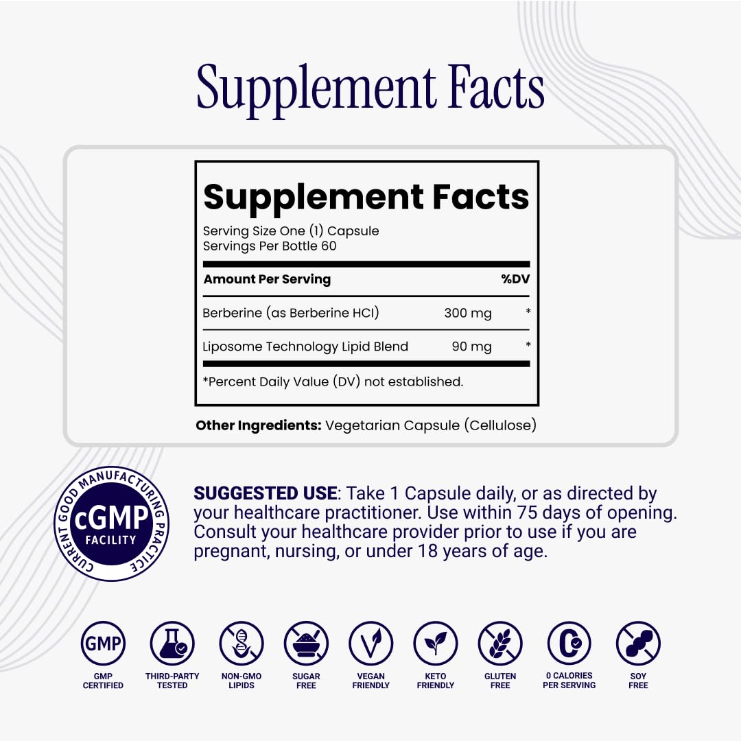 Rho Nutrition Liposomal Berberine Capsules - Ultra High Absorption Supplement – Supports Immune Function, Gut Health and Metabolic - dailyvitalstore