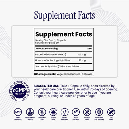Rho Nutrition Liposomal Berberine Capsules - Ultra High Absorption Supplement – Supports Immune Function, Gut Health and Metabolic - dailyvitalstore
