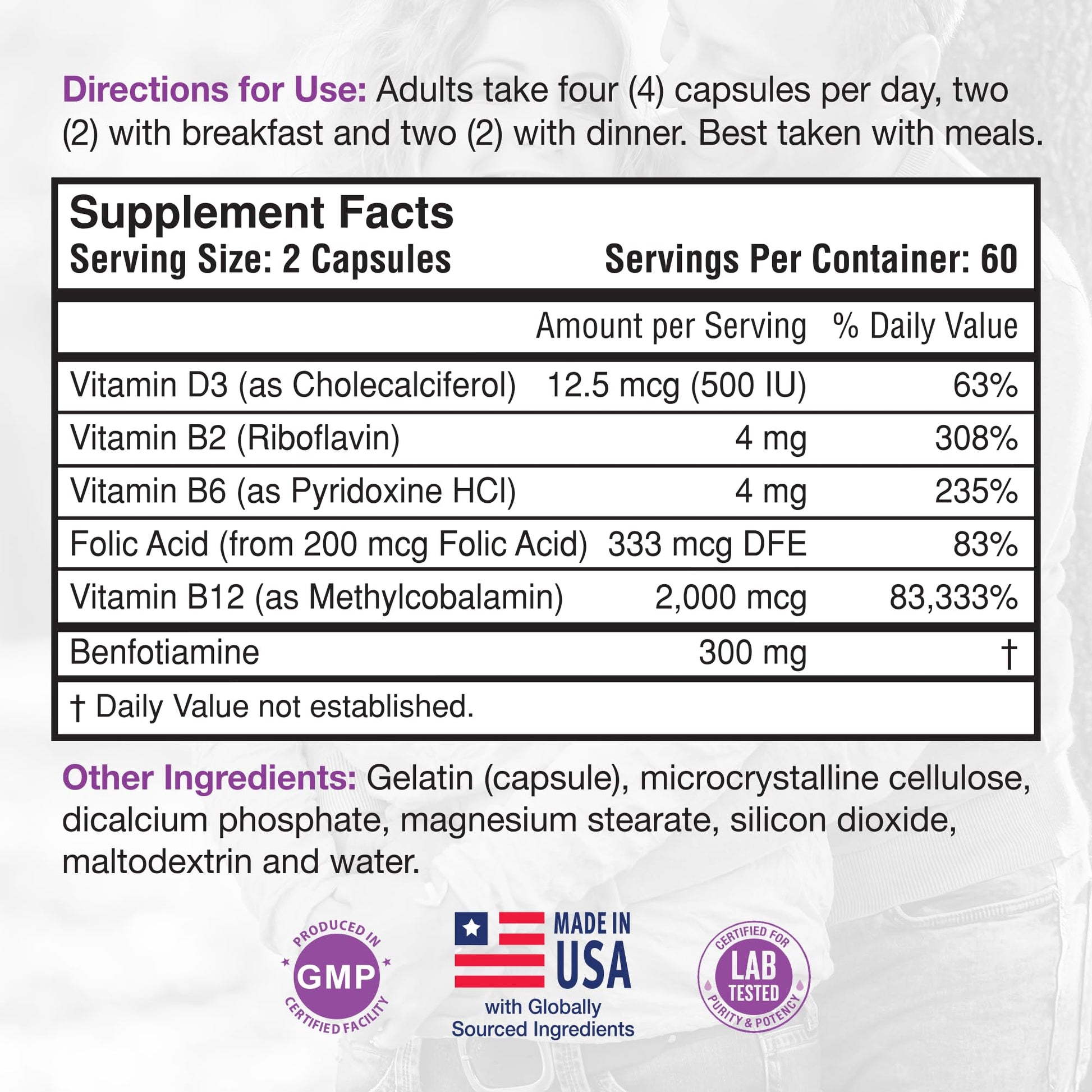 RHP Nerve Support Formula. Nutritional Support of Neuropathy, Nerve Relief from Aches, Nerve Pain & Discomfort. B-Complex with Benfotiamine and Methyl B12. 120 Capsules - dailyvitalstore