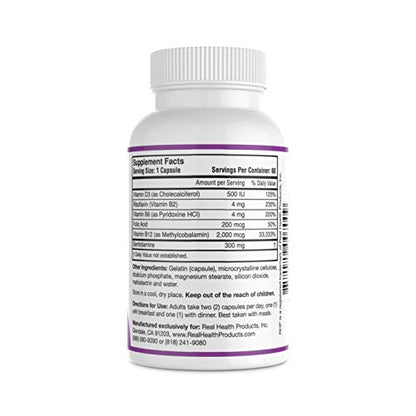 RHP Nerve Support Formula. Nutritional Support of Neuropathy, Nerve Relief from Aches, Nerve Pain & Discomfort. B-Complex with Benfotiamine and Methyl B12. 120 Capsules - dailyvitalstore