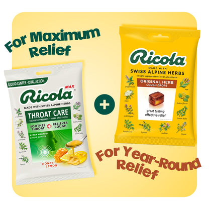Ricola Original Herb Cough Drops with Menthol - Cough and Sore Throat Relief - 45 Count - Herbal Throat Lozenges - dailyvitalstore