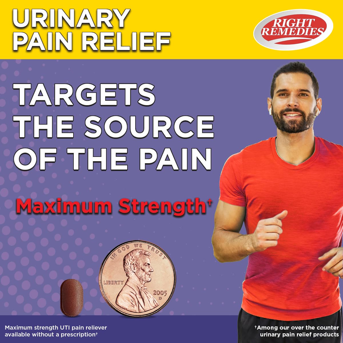 RIGHT REMEDIES Urinary Pain Relief Phenazopyridine HCl 99.5mg Tablets | Maximum Strength OTC for Fast Relief of UTI Pain, Burning and Bladder discomfort | Generic AZO Maximum Strength (72 Count) - dailyvitalstore