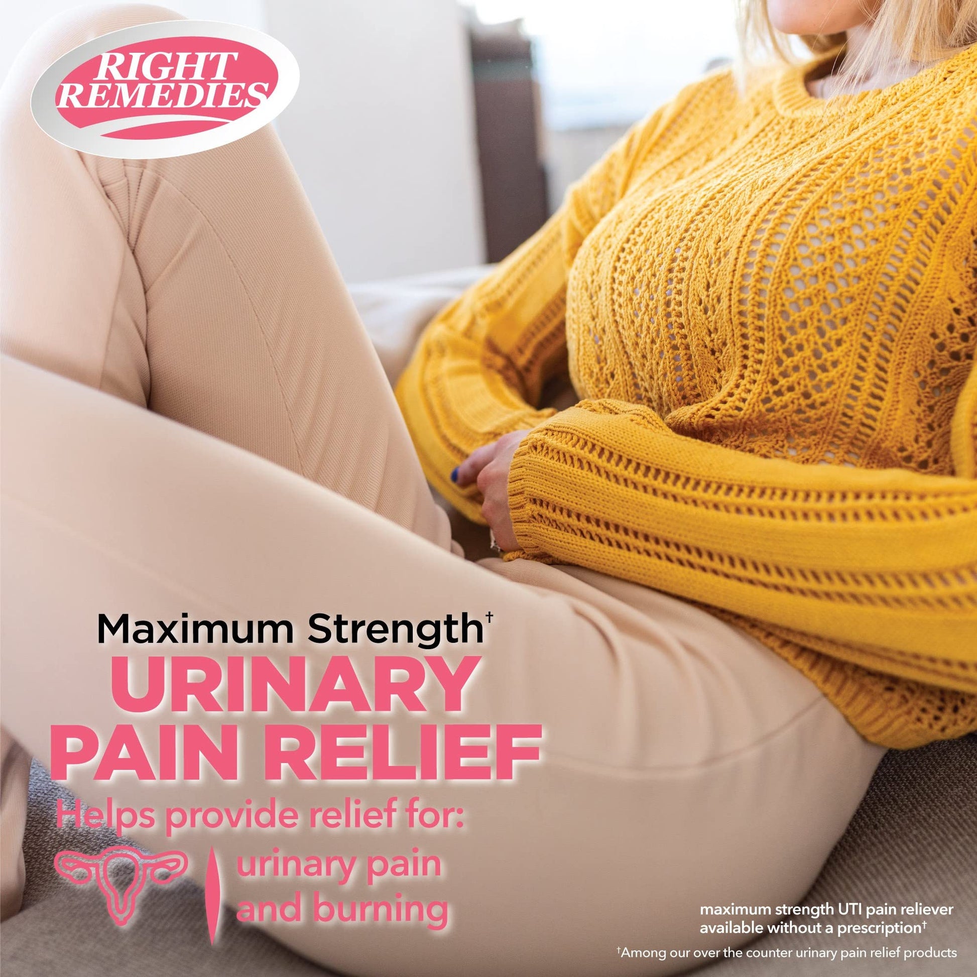 RIGHT REMEDIES Urinary Pain Relief Phenazopyridine HCl 99.5mg Tablets | Maximum Strength OTC for Fast Relief of UTI Pain, Burning and Bladder discomfort | Generic AZO Maximum Strength (72 Count) - dailyvitalstore