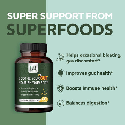 Rigma Herbal BEE Gut Health - Gas and Bloating Relief, Constipation, Leaky Gut Repair - Gut Cleanse & Restore Digestion - dailyvitalstore