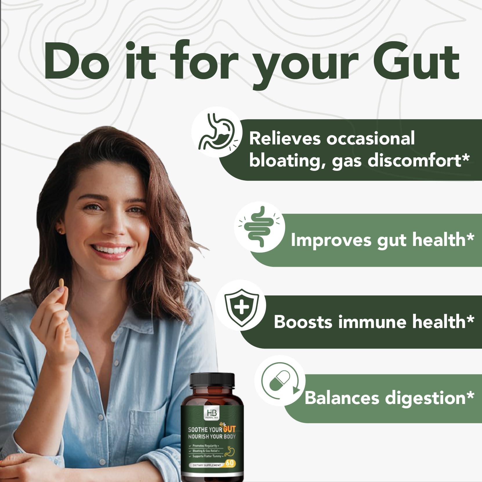 Rigma Herbal BEE Gut Health - Gas and Bloating Relief, Constipation, Leaky Gut Repair - Gut Cleanse & Restore Digestion - dailyvitalstore