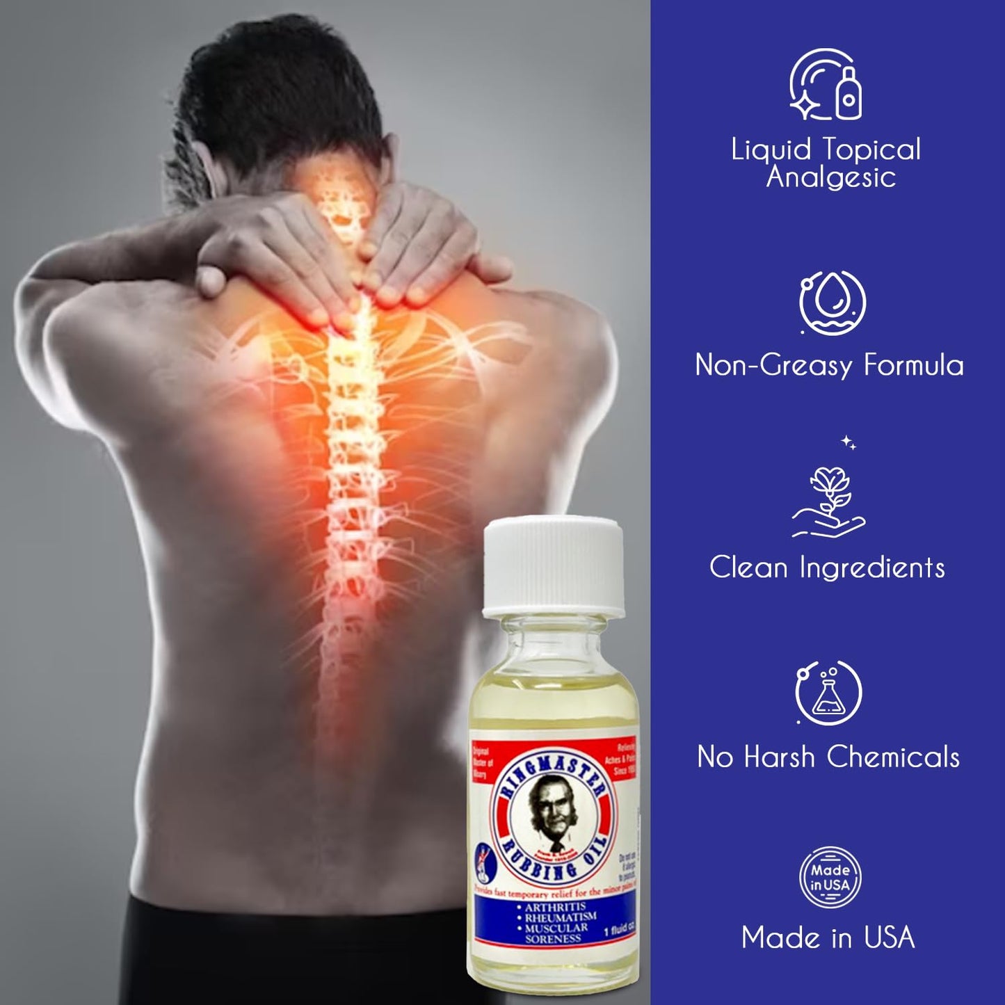 Ringmaster Rubbing Oil Pain Relief Since 1950 Made in USA for Arthritis, Rheumatism, Muscular Joint Soreness (1 oz) - dailyvitalstore