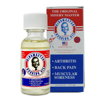 Ringmaster Rubbing Oil Pain Relief Since 1950 Made in USA for Arthritis, Rheumatism, Muscular Joint Soreness (1 oz) - dailyvitalstore