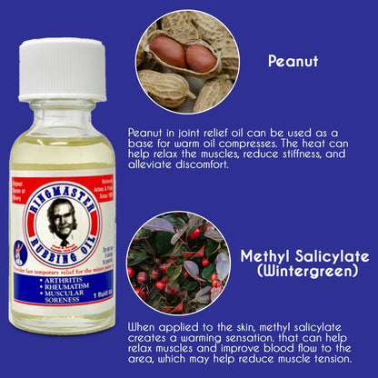 Ringmaster Rubbing Oil Pain Relief Since 1950 Made in USA for Arthritis, Rheumatism, Muscular Joint Soreness (1 oz) - dailyvitalstore