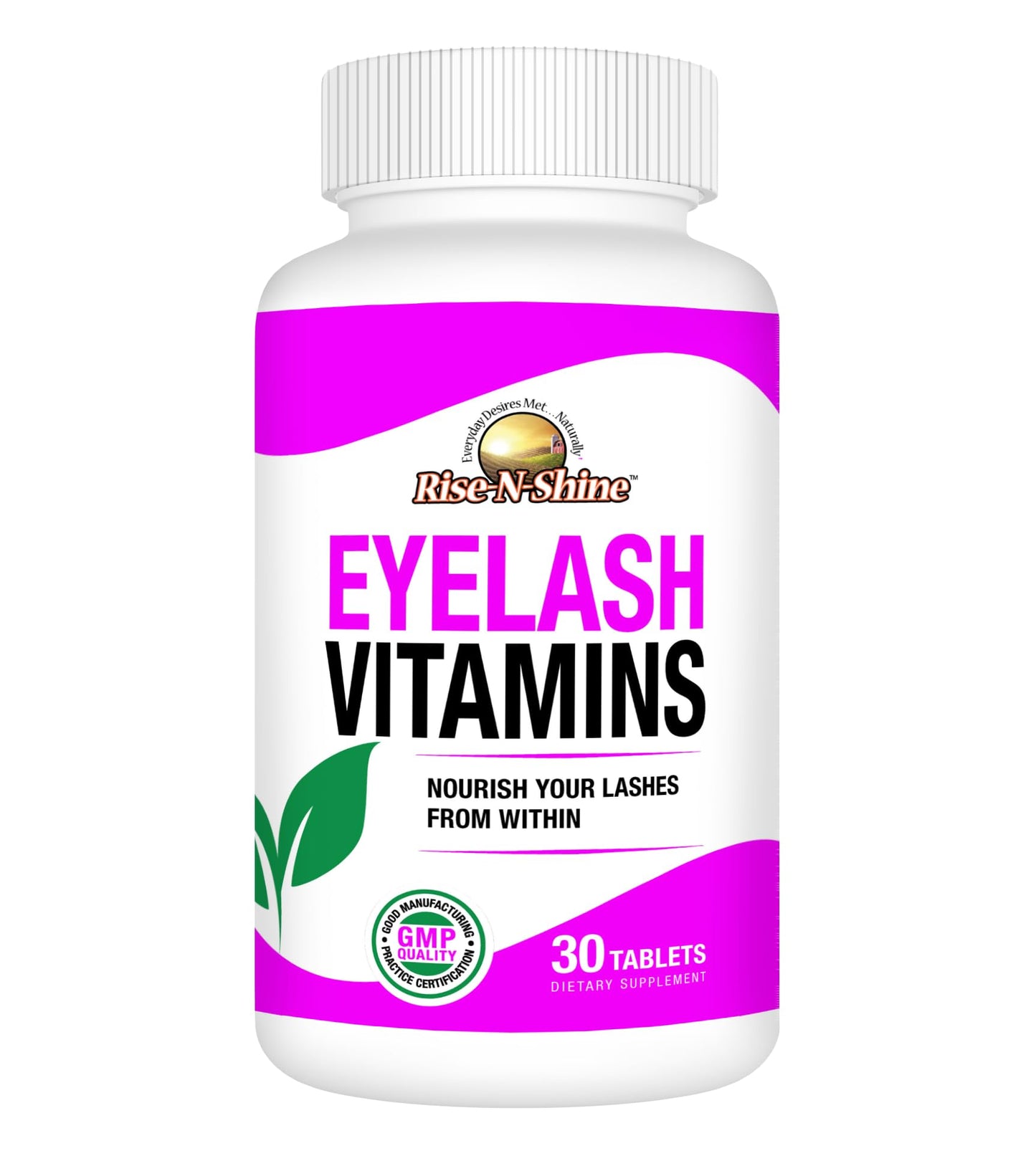Rise-N-Shine Eyelash Growth Vitamins, Premium Lash Strengthening Supplement with Collagen, Keratin 30 Day Supply - dailyvitalstore