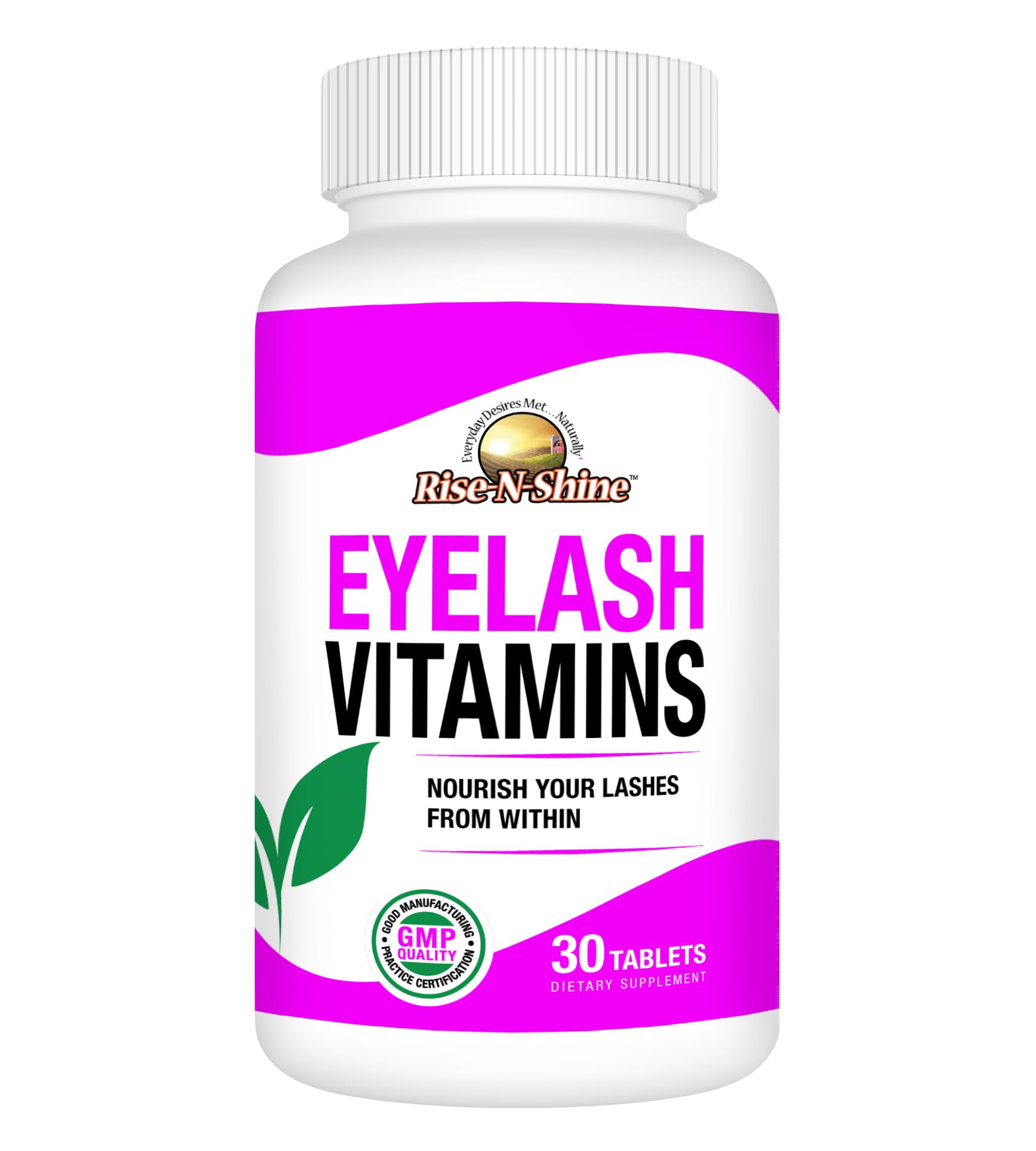 Rise-N-Shine Eyelash Growth Vitamins, Premium Lash Strengthening Supplement with Collagen, Keratin 30 Day Supply - dailyvitalstore