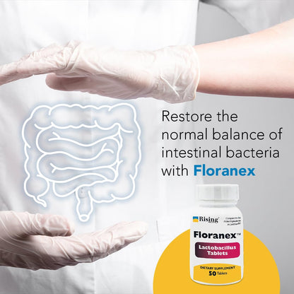 Rising Health - Floranex Tablets - Lactobacillus Probiotic Dietary Supplements - 50 Tablets - dailyvitalstore