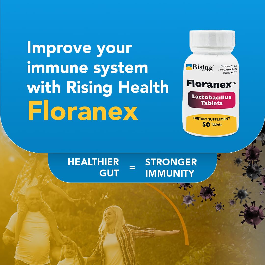 Rising Health - Floranex Tablets - Lactobacillus Probiotic Dietary Supplements - 50 Tablets - dailyvitalstore