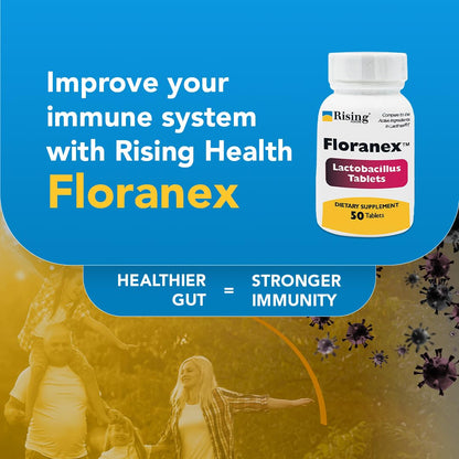 Rising Health - Floranex Tablets - Lactobacillus Probiotic Dietary Supplements - 50 Tablets - dailyvitalstore