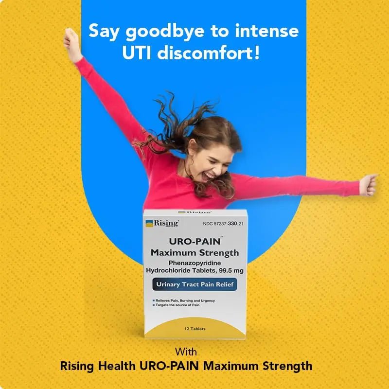 Rising Health - URO Pain Maximum Strength | Urinary Tract Pain Relief | Relief from Pain, Burning and Urgency | 24 Count - dailyvitalstore