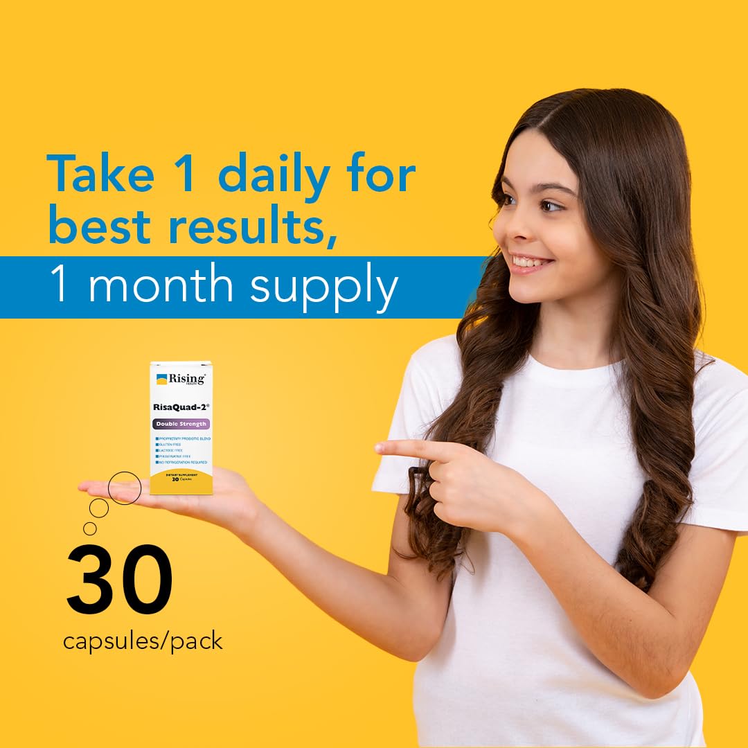 Rising Risaquad-2 Probiotic Dietary Supplement -375mg Pack of 30 Capsules - dailyvitalstore
