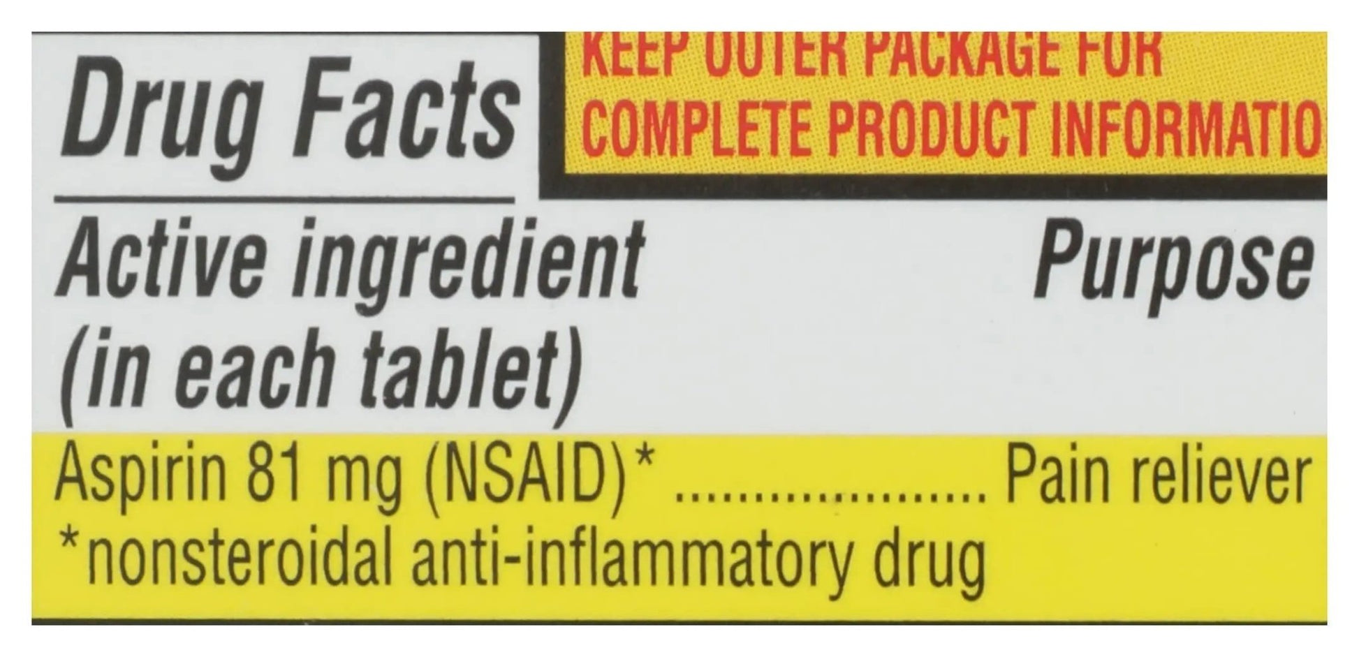 Rite Aid Aspirin Enteric Tablets, 81 mg Aspirin - 120 ct, Low Dose Aspirin | NSAID | Migraine Relief Products | Safety Coated | Enteric Coated Aspirin Regime (Package May Vary) - dailyvitalstore