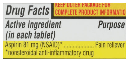 Rite Aid Aspirin Enteric Tablets, 81 mg Aspirin - 120 ct, Low Dose Aspirin | NSAID | Migraine Relief Products | Safety Coated | Enteric Coated Aspirin Regime (Package May Vary) - dailyvitalstore