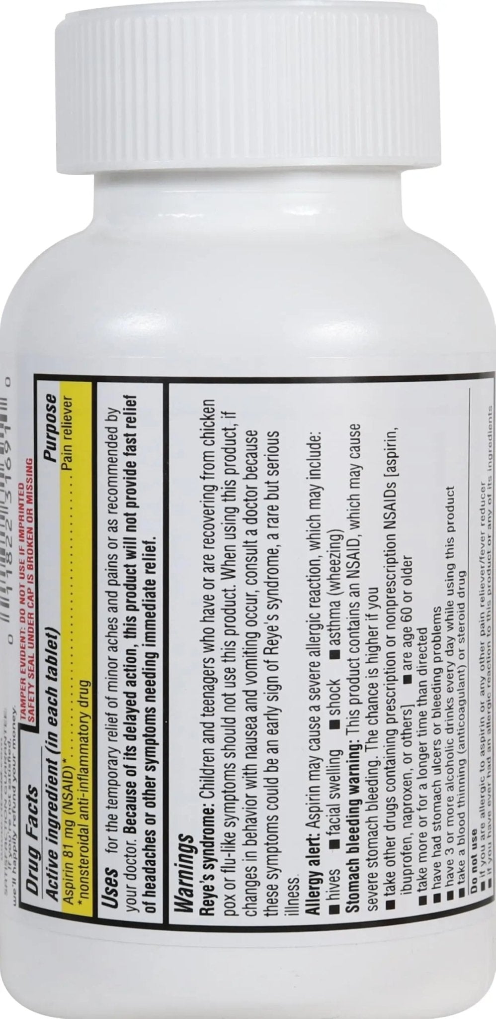 Rite Aid Aspirin Enteric Tablets - 81 mg Aspirin - 500 Count - Low-Dose for Headache Relief - Safety Coated - Aspirin Regimen - Migraine Medicine - Pain Relief - dailyvitalstore