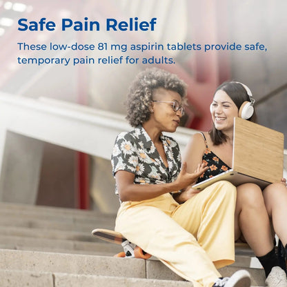 Rite Aid Aspirin Enteric Tablets - 81 mg Aspirin - 500 Count - Low-Dose for Headache Relief - Safety Coated - Aspirin Regimen - Migraine Medicine - Pain Relief - dailyvitalstore