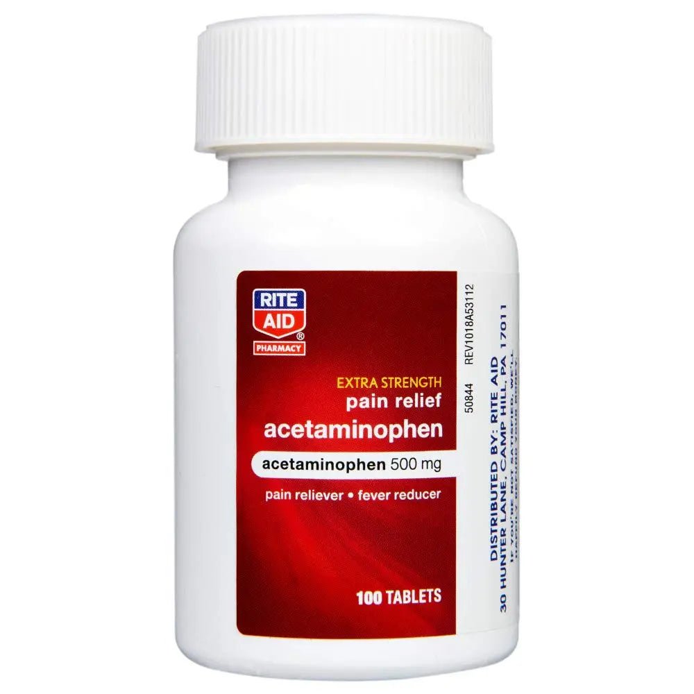 Rite Aid Extra Strength Acetaminophen Easy Tabs Tablets, 500 mg - 100 Count | Pain Reliever & Fever Reducer | Migraine Relief Products | Joint Pain Relief | Muscle Pain Relief | Menstrual Pain Relief - dailyvitalstore