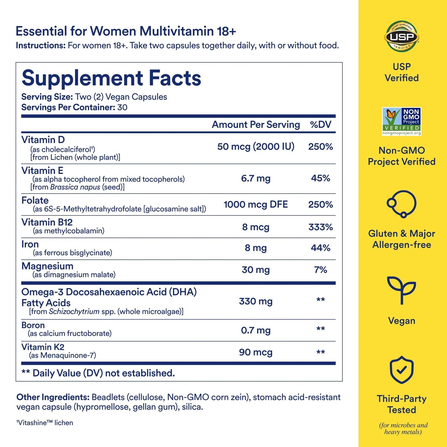 Ritual Multivitamin for Women 18+ with Vitamin D3 for Immune Support*, Vegan Omega 3 DHA, B12, Iron - dailyvitalstore