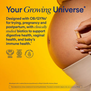 Ritual Prenatal Probiotics For Women - Support Microbiome, Gut, Digestive, Vaginal, and Baby’s Immune Health** - Natalbiotic For TTC, Pregnancy, Postpartum - Vegan - Citrus - 30 Capsules - 30 Servings - dailyvitalstore