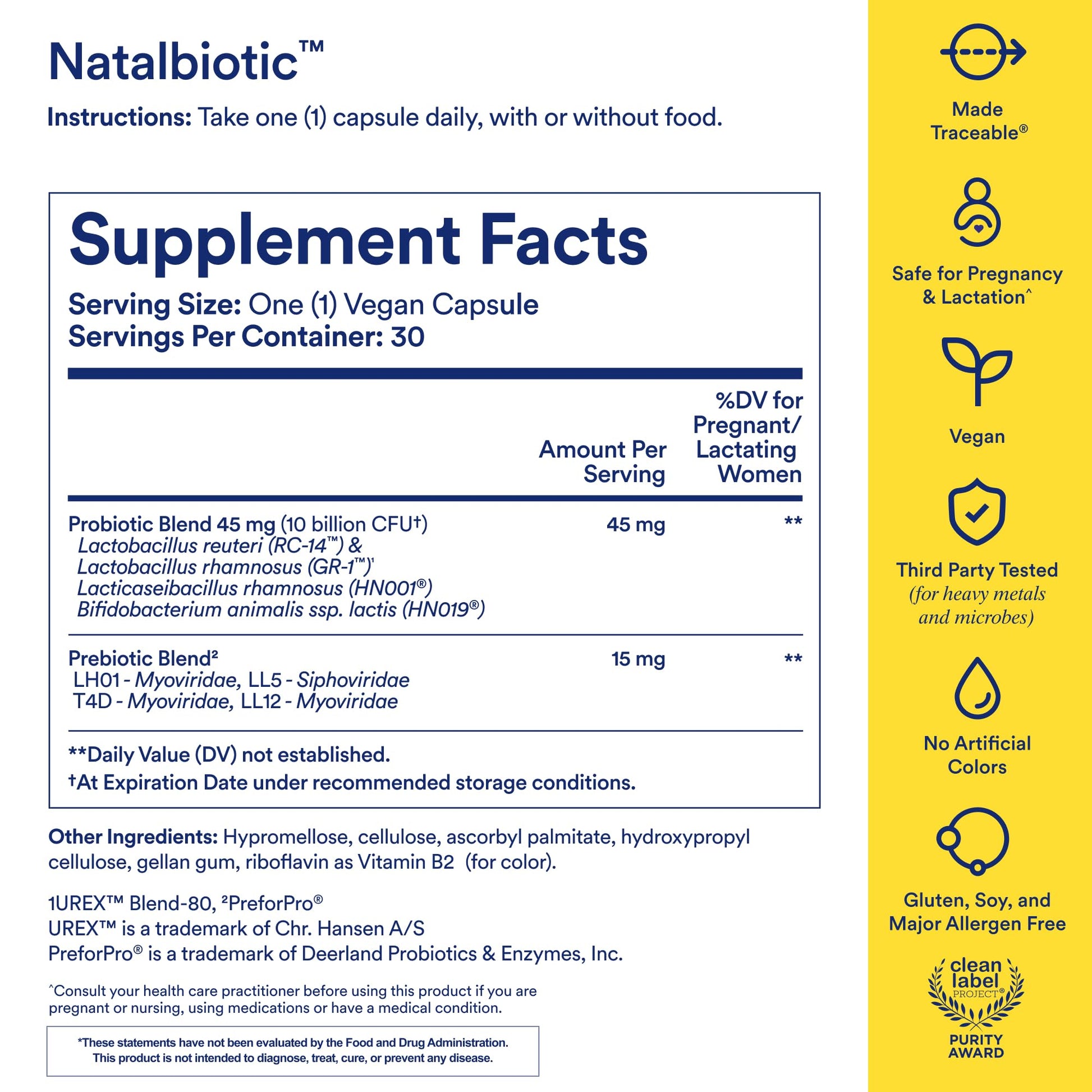 Ritual Prenatal Probiotics For Women - Support Microbiome, Gut, Digestive, Vaginal, and Baby’s Immune Health** - Natalbiotic For TTC, Pregnancy, Postpartum - Vegan - Citrus - 30 Capsules - 30 Servings - dailyvitalstore