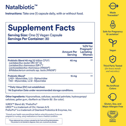 Ritual Prenatal Probiotics For Women - Support Microbiome, Gut, Digestive, Vaginal, and Baby’s Immune Health** - Natalbiotic For TTC, Pregnancy, Postpartum - Vegan - Citrus - 30 Capsules - 30 Servings - dailyvitalstore