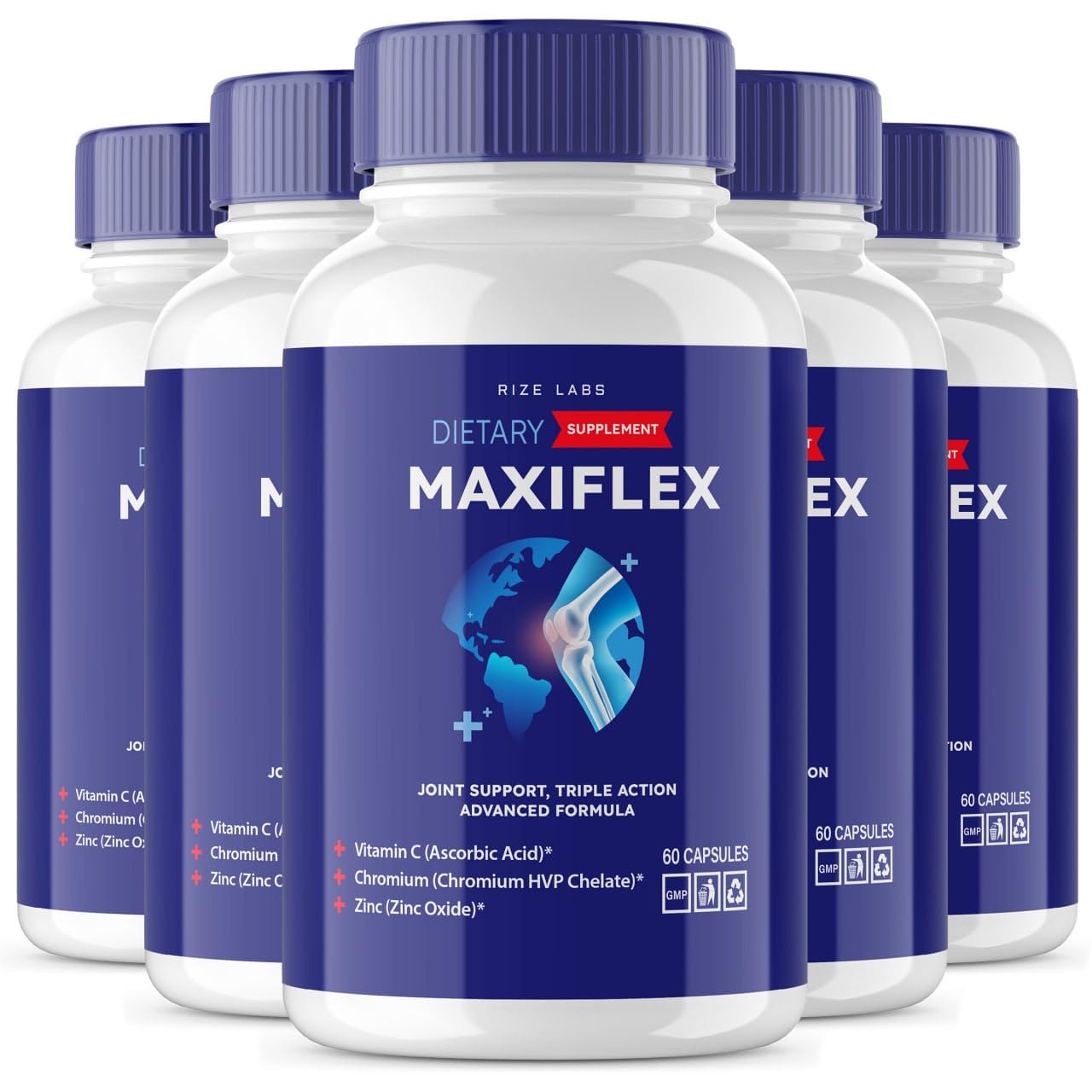 rize labs - Maxi Flex All Natural Suppplement, Capsules for Joint Support, Pills for Mobility and Flexibility, Advanced Formula Supplement, Triple Action (300 Capsules) - dailyvitalstore