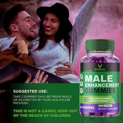 rize labs VirilPlex XL Male Performance Gummies, Premium Formula for Health and Well-Being for Men, Gummys to Deliver Maximum Performance Benefits - Pack of 3(180 Gummies) - dailyvitalstore