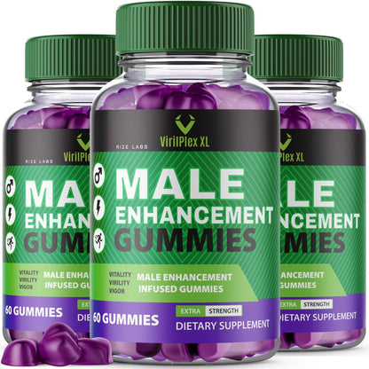 rize labs VirilPlex XL Male Performance Gummies, Premium Formula for Health and Well-Being for Men, Gummys to Deliver Maximum Performance Benefits - Pack of 3(180 Gummies) - dailyvitalstore