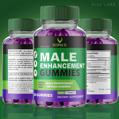 rize labs VirilPlex XL Male Performance Gummies, Premium Formula for Health and Well-Being for Men, Gummys to Deliver Maximum Performance Benefits - Pack of 3(180 Gummies) - dailyvitalstore