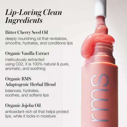 RMS Beauty Legendary Lip Oil - High-Shine Hydrating Lip Gloss Oil - 8-Hour Moisture with Bitter Cherry & Jojoba Oil - 0.17 oz - dailyvitalstore