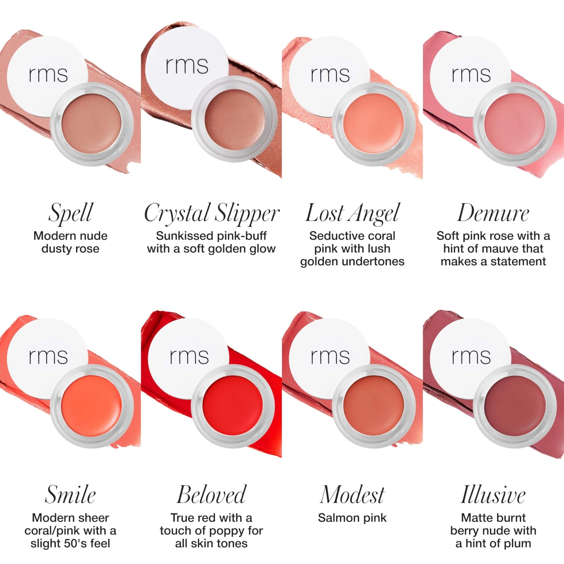 RMS Beauty Lip2Cheek Cream Blush & Lip Tint Multi-Use Hydrating Cream Color Natural Pigments Lightweight Glow Long-Lasting Portable 0.28 oz - dailyvitalstore