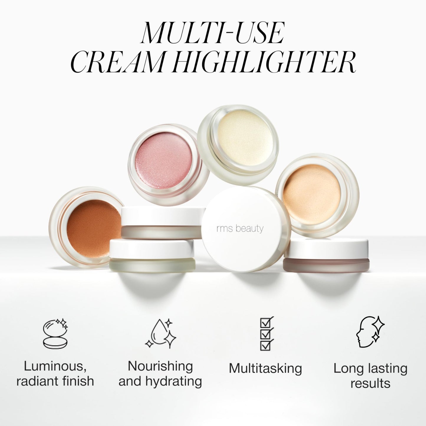 RMS Beauty Luminizer - Cream Highlighter Makeup, Luminous Dewy Makeup Highlighter Eyeshadow, Body Shimmer, Face Highlighters & Luminizers, Glow Makeup - dailyvitalstore