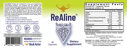 RnA ReSet ReAline – Methylated B Complex with Taurine & Methionine, Active B Vitamins, Detox & Methylation Support (60 Capsules) NSF Certified - dailyvitalstore